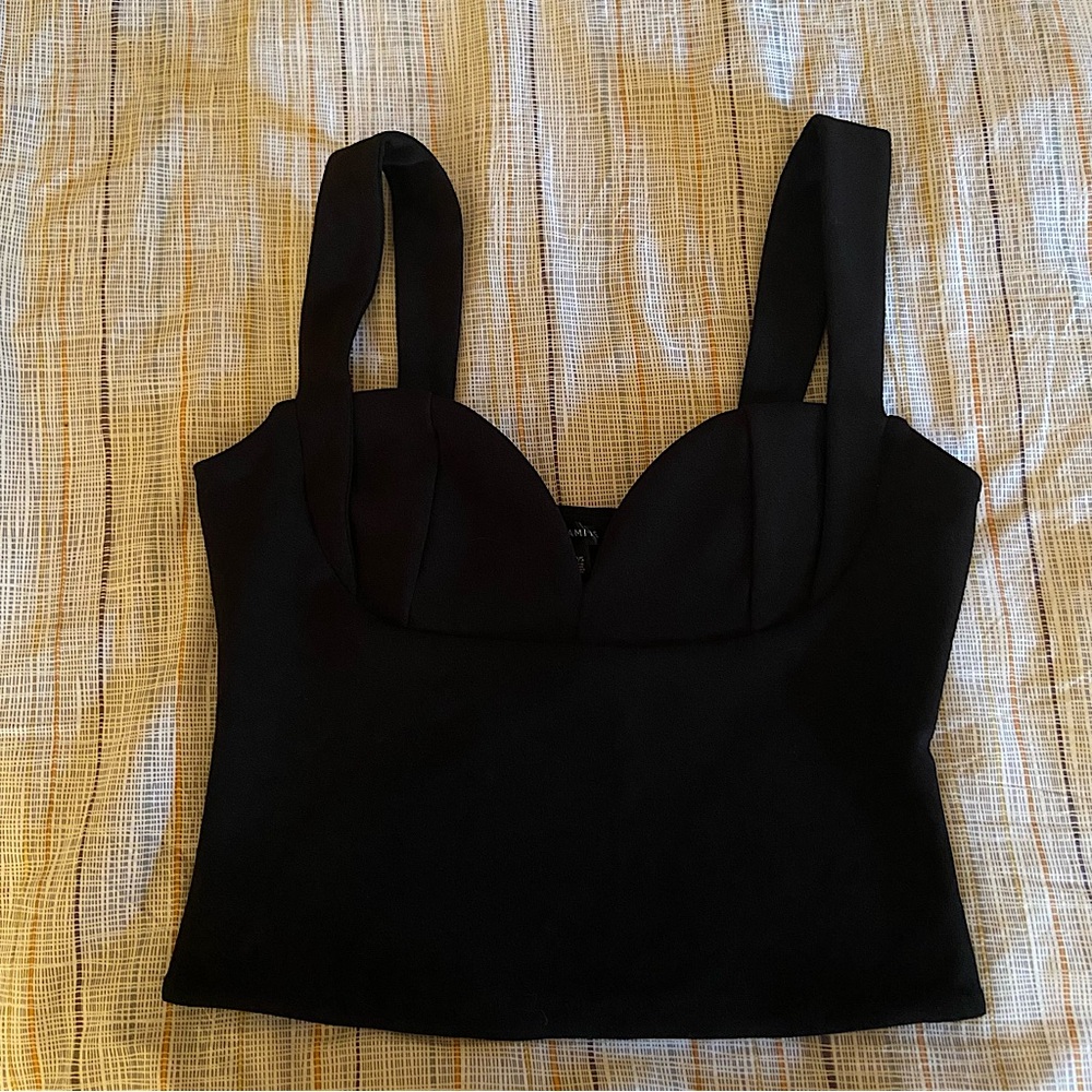 Dynamite black sweetheart cropped top nwt